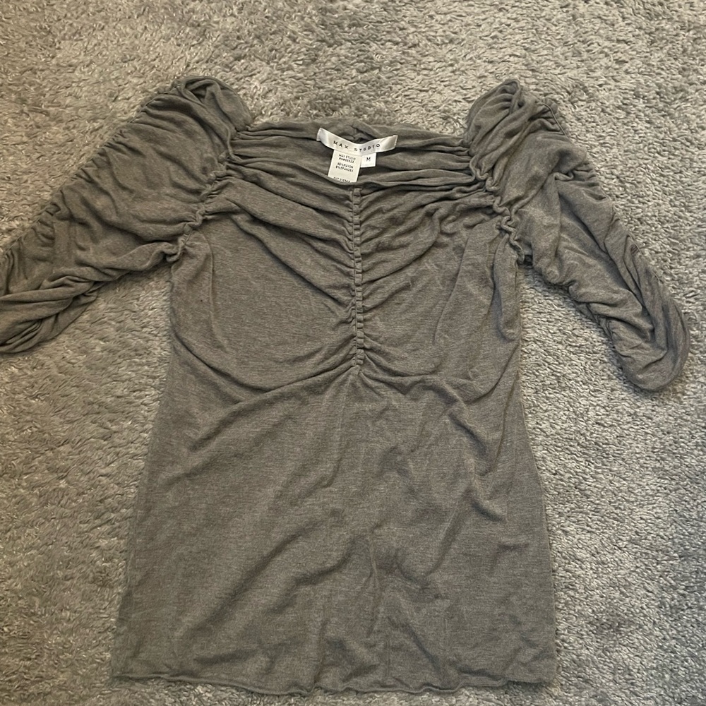 Max Studio Charcoal Ruched Blouse
